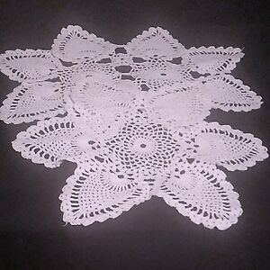 Vintage White Crochet Doily Set of 2